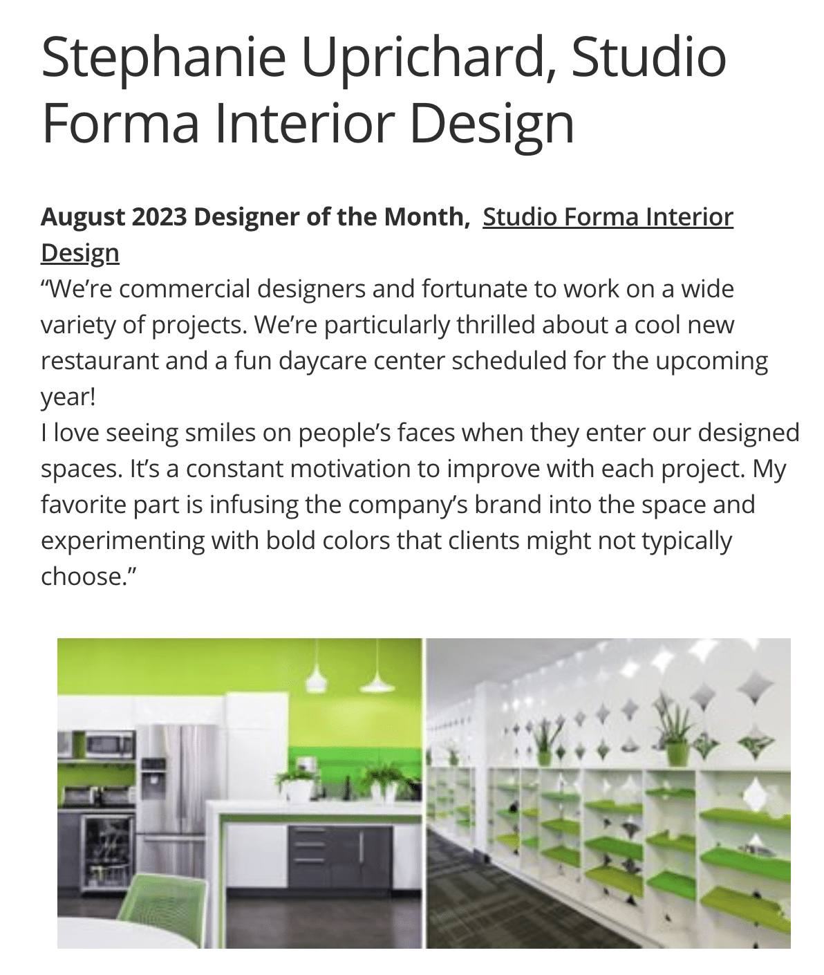 Studio Forma Interior Design Sherwin Williams Paint Designer of the Month