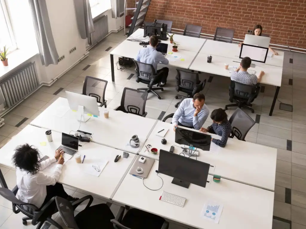 an open office setup for workplaces